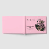 Aangepaste tekst & kleur roze flamingo gastenboek (Volledig)