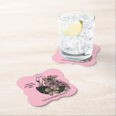 Aangepaste tekst & kleur roze flamingo kartonnen onderzetters (Insitu)