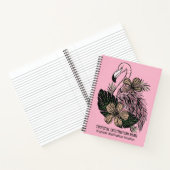Aangepaste tekst & kleur roze flamingo notitieboek (Binnen)
