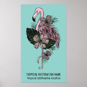 Aangepaste tekst & kleur roze flamingo poster (Voorkant)