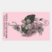 Aangepaste tekst & kleur roze flamingo rechthoekige sticker (Voorkant)