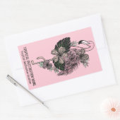 Aangepaste tekst & kleur roze flamingo rechthoekige sticker (Envelop)