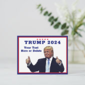 Aangepaste tekst/kleur RWB Trump 2024 duikt op Fun Briefkaart (Staand voorkant)