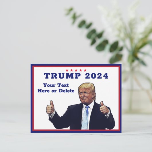 Aangepaste tekst/kleur RWB Trump 2024 duikt op Fun Briefkaart (Staand voorkant)