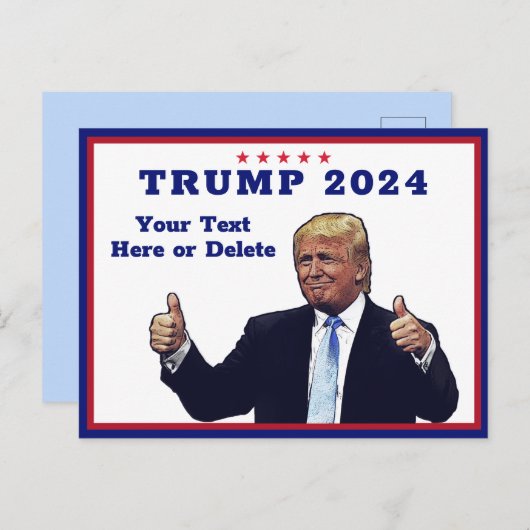 Aangepaste tekst/kleur RWB Trump 2024 duikt op Fun Briefkaart (Voorkant / Achterkant)