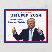 Aangepaste tekst/kleur RWB Trump 2024 duikt op Fun Briefkaart (Voorkant)