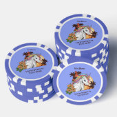 Aangepaste tekst & kleur Tropische Eenhoorn Poker Chips (Opstapeling)