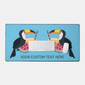 Aangepaste tekst & kleur Tropische Toucans Bureaumat (Keyboard & Muis)