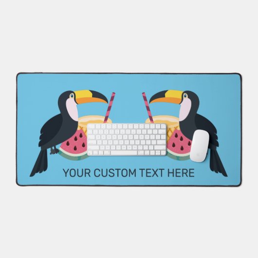 Aangepaste tekst & kleur Tropische Toucans Bureaumat (Keyboard & Muis)