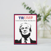 Aangepaste tekst/kleur Trump '24 Foto Rood en Blau Briefkaart (Staand voorkant)