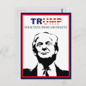 Aangepaste tekst/kleur Trump '24 Foto Rood en Blau Briefkaart (Voorkant / Achterkant)
