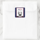 Aangepaste tekst/kleur Trump '24 Foto Rood en Blau Vierkante Sticker (Tas)