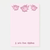 Aangepaste tekst & kleur Vliegende varkens Post-it® Notes (Voorkant)