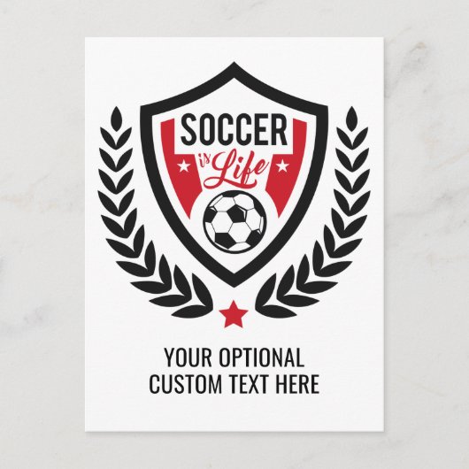 Aangepaste tekst & kleur voetbal logo ansichtkaart briefkaart (Voorkant)