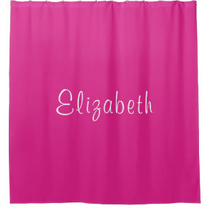 Aangepaste tekst & kleurnaam Sjabloon Modern Roze Douchegordijn