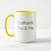 Aangepaste tekst, kleurrijke Craftastic You & Me-c Mok (Links)
