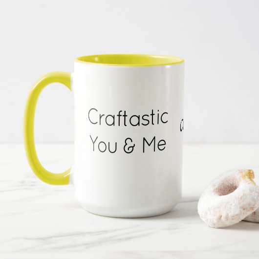 Aangepaste tekst, kleurrijke Craftastic You & Me-c Mok (Met donut)