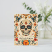 Aangepaste tekst 💀 kleurrijke Día de Muertos Briefkaart (Staand voorkant)