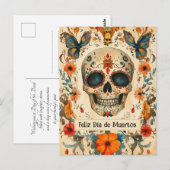 Aangepaste tekst 💀 kleurrijke Día de Muertos Briefkaart (Voorkant / Achterkant)
