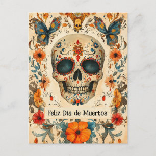Aangepaste tekst 💀 kleurrijke Día de Muertos Briefkaart