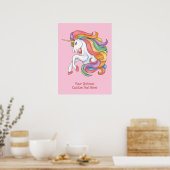 Aangepaste tekst Kleurrijke Eenhoorn Poster (Keuken)