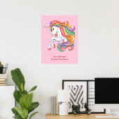 Aangepaste tekst Kleurrijke Eenhoorn Poster (Thuiskantoor)