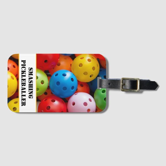 Aangepaste tekst Kleurrijke handballetjes Bagagelabel (Voorkant (horizontaal))