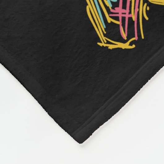 Aangepaste tekst kleurrijke Jazz Player Fleece Deken (Hoek)