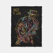 Aangepaste tekst kleurrijke Jazz Player Fleece Deken (Voorkant)