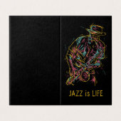 Aangepaste tekst kleurrijke Jazz Player Kaart (Buitenkant ongevouwen)