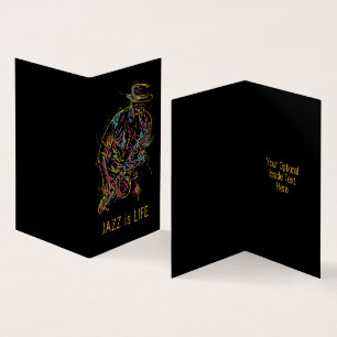 Aangepaste tekst kleurrijke Jazz Player Kaart