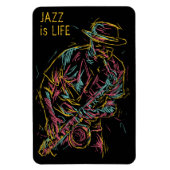 Aangepaste tekst kleurrijke Jazz Player Magneet (Verticaal)