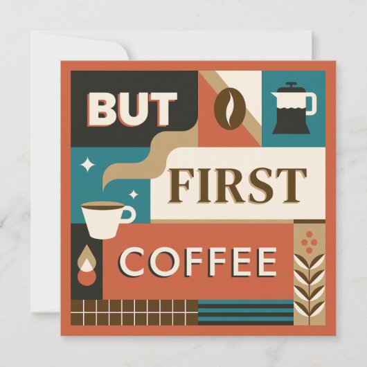 Aangepaste tekst Kleurrijke koffie citaten (Voorkant)