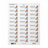Aangepaste tekst Kleurrijke Regenboog Wave Retoura Etiket (Full Sheet)