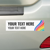 Aangepaste tekst Kleurrijke regenbooggolf Bumpersticker (Op auto)
