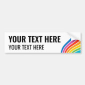 Aangepaste tekst Kleurrijke regenbooggolf Bumpersticker (Voorkant)