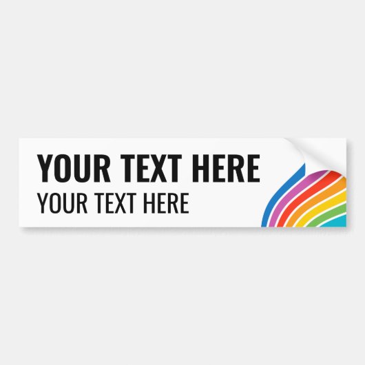 Aangepaste tekst Kleurrijke regenbooggolf Bumpersticker (Voorkant)