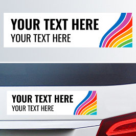 Aangepaste tekst Kleurrijke regenbooggolf Bumpersticker