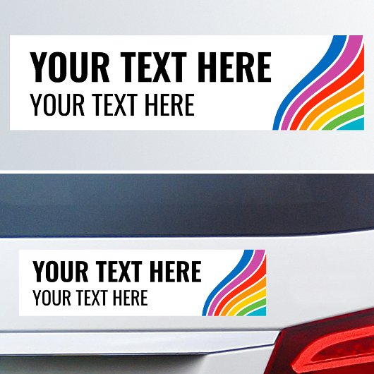 Aangepaste tekst Kleurrijke regenbooggolf Bumpersticker