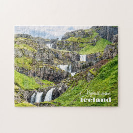 Aangepaste tekst Klifbrekkufossar, IJsland Legpuzzel