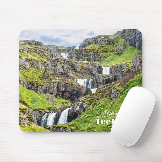 Aangepaste tekst Klifbrekkufossar, IJsland Muismat (Met muis)