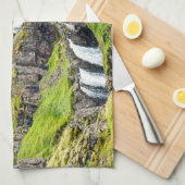 Aangepaste tekst Klifbrekkufossar, IJsland Theedoek (Quarter Fold)