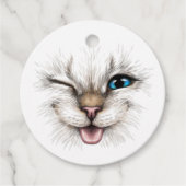 Aangepaste tekst knipperende kat bedankjes labels (Voorkant)