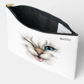 Aangepaste tekst knipperende kat etui (Open)