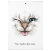 Aangepaste tekst knipperende kat klembord (Achterkant)