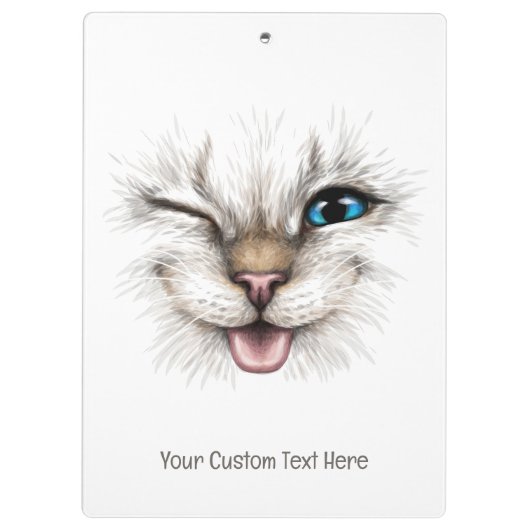 Aangepaste tekst knipperende kat klembord (Achterkant)