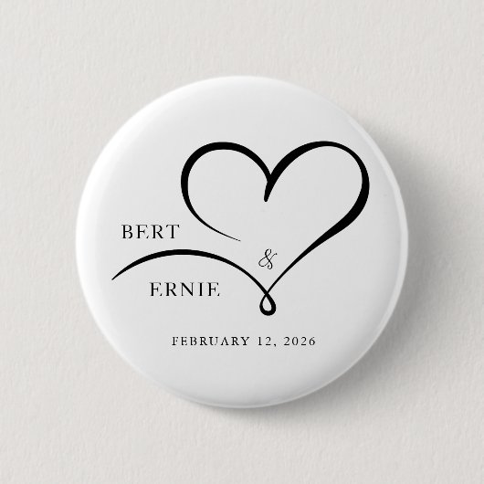 Aangepaste tekst knop bruiloft cadeau gepersonalis ronde button 5,7 cm (Voorkant)