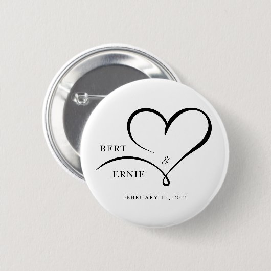 Aangepaste tekst knop bruiloft cadeau gepersonalis ronde button 5,7 cm (Voorkant /achterkant)