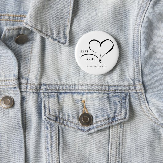 Aangepaste tekst knop bruiloft cadeau gepersonalis ronde button 5,7 cm (In situ)