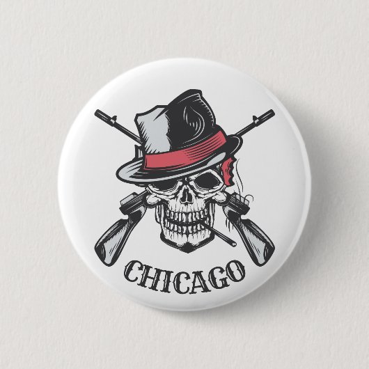 Aangepaste tekst Knop Skull en Pistolen Ronde Button 5,7 Cm (Voorkant)